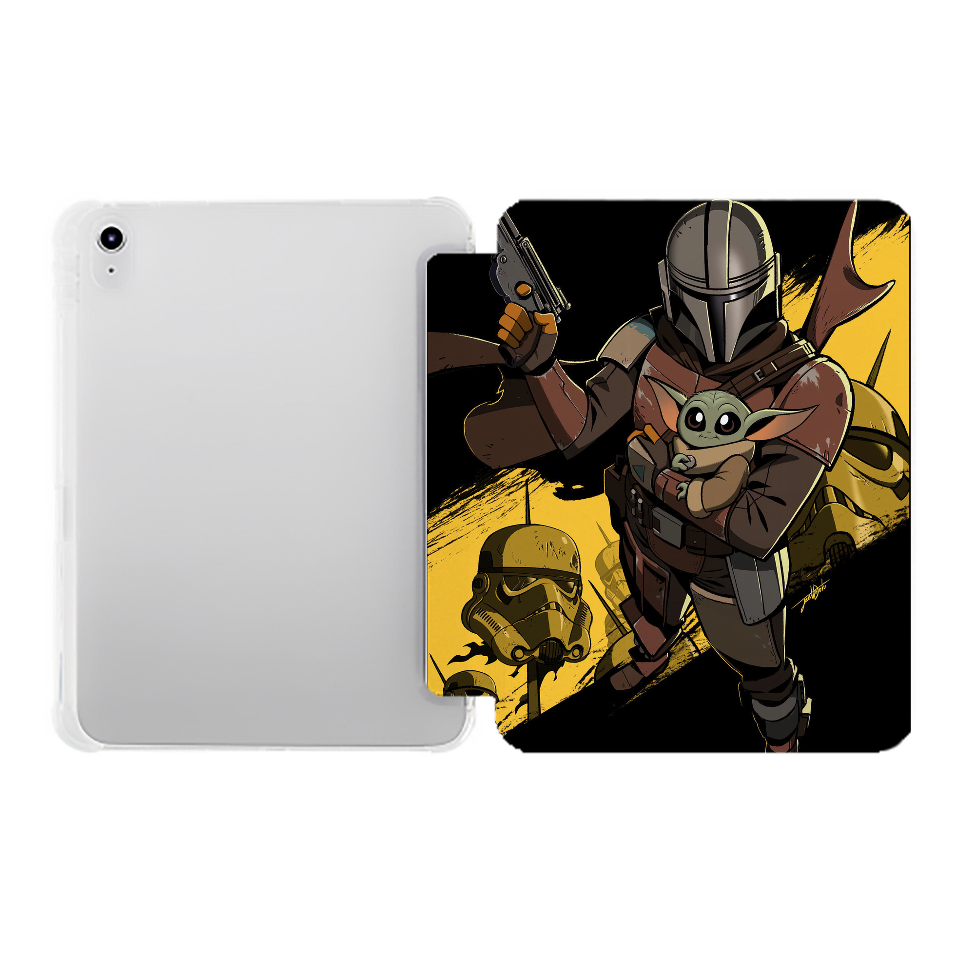 （画像用） スター・ウォーズ Star Wars IPad ケース ペン収納付き 三つ折りスタンド PUレザー×シリコン 対応機種9.5/10.5/10.9インチ